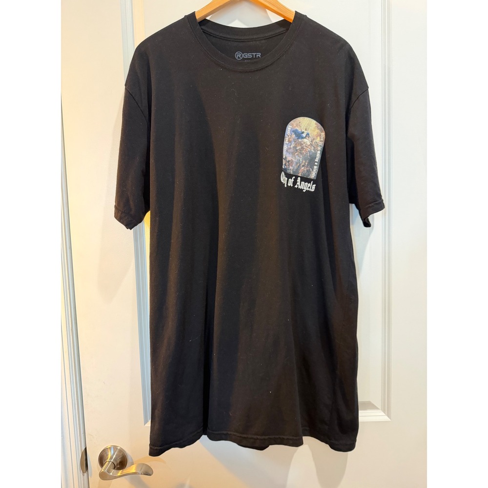 RGSTR City of Angels Graphic T-Shirt Black Renaissance Art Mens 2XL Streetwear